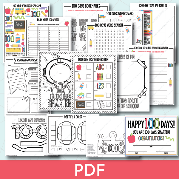100 Days of School Printable Activity Bundle