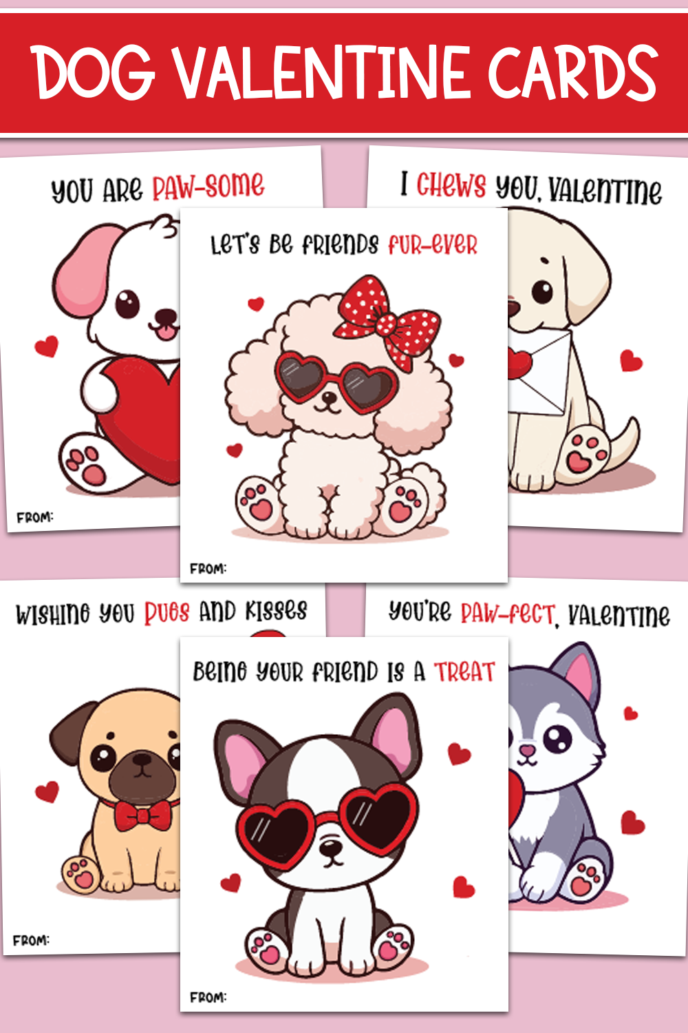 Printable Class Valentine Card Bundle