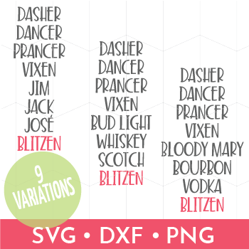 Dasher Dancer Prancer Vixen Booze Bundle