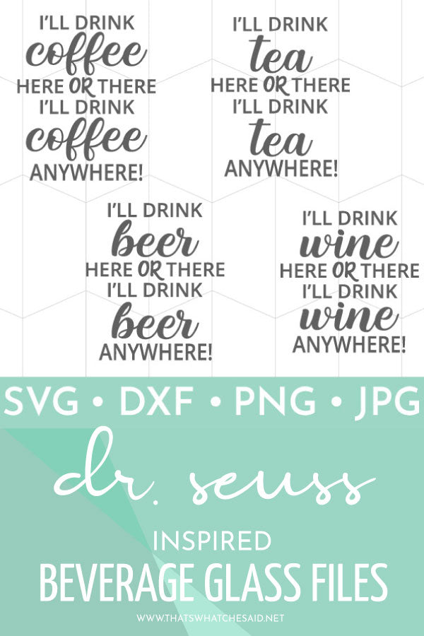 Dr. Seuss Beverage Glass Sayings Bundle