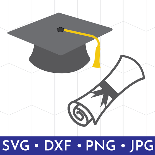 Graduation Hat & Diploma SVG