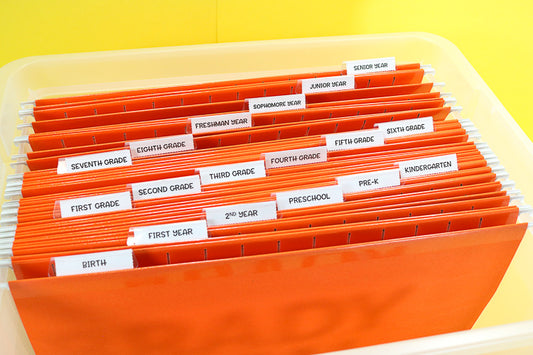 School Year Memory Bin