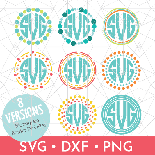 Circle Monogram Border Designs Bundle