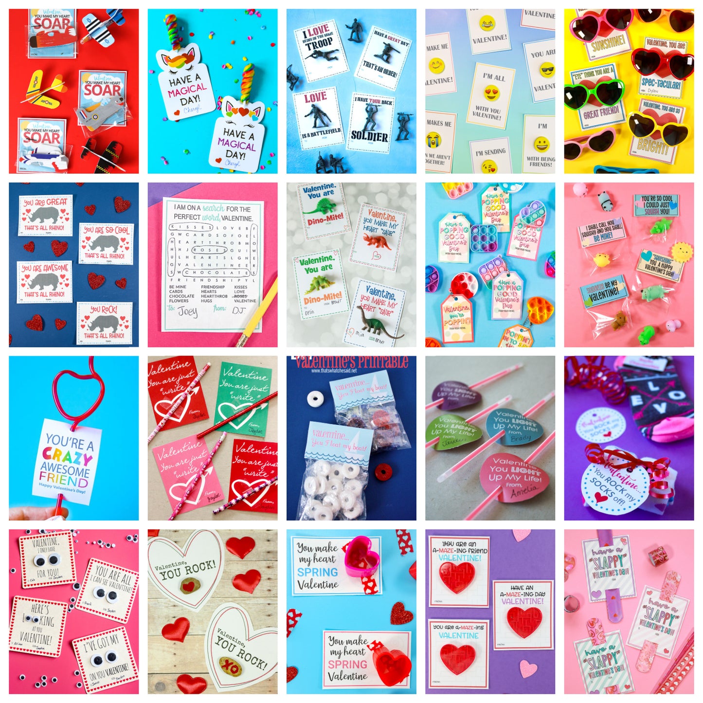 Printable Class Valentine Card Bundle