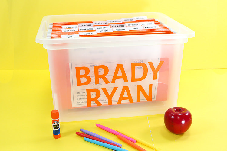 School Year Memory Bin