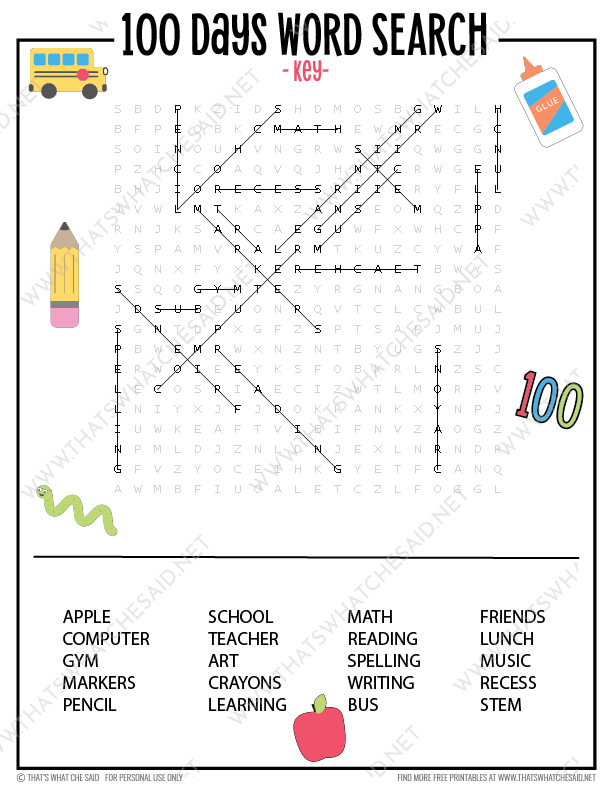 100 Days of School Printable Activity Bundle