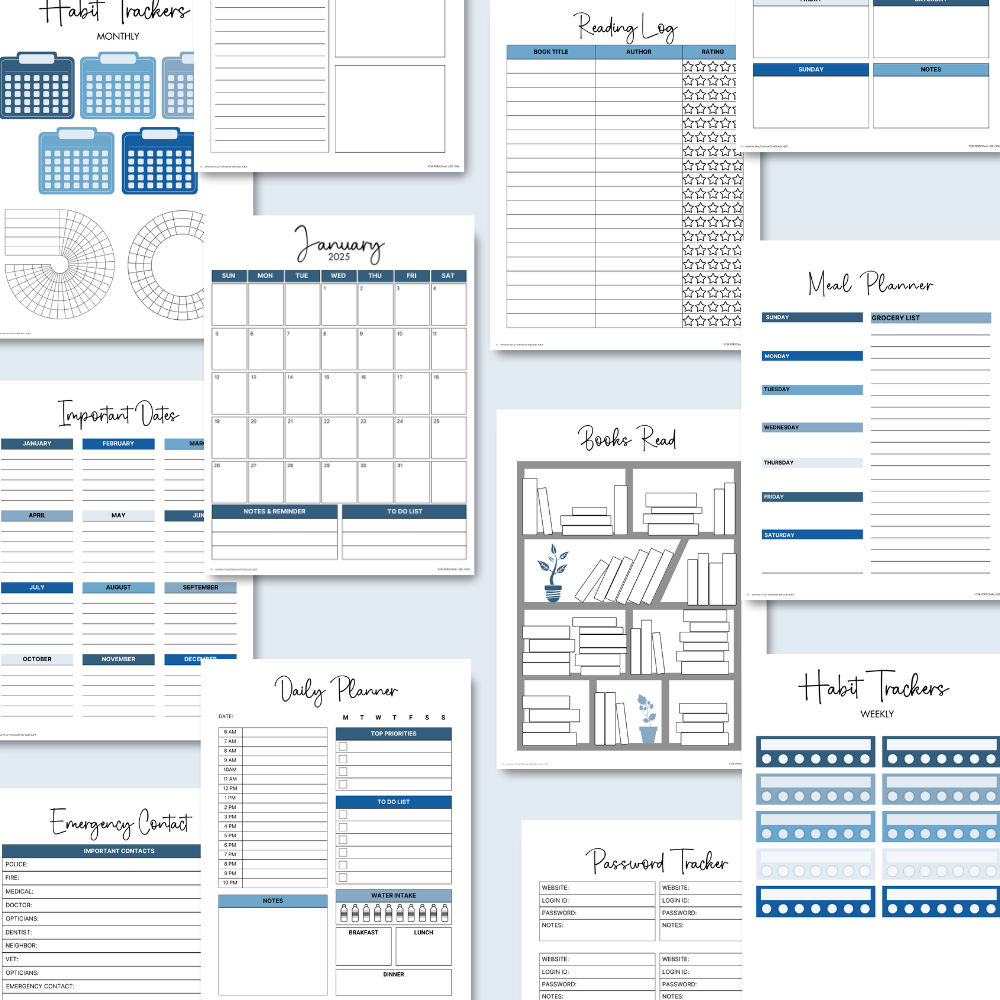 2025 Ultimate Printable Calendar and Organization Bundle