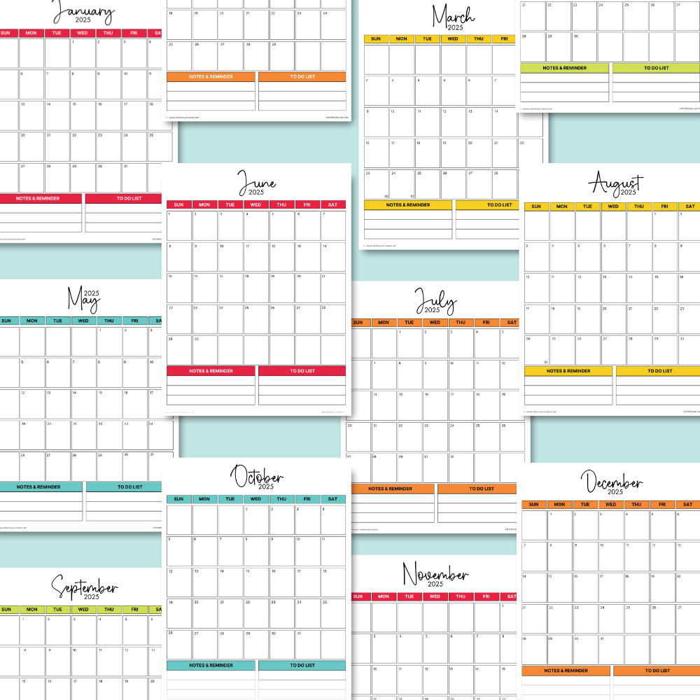 2025 Ultimate Printable Calendar and Organization Bundle